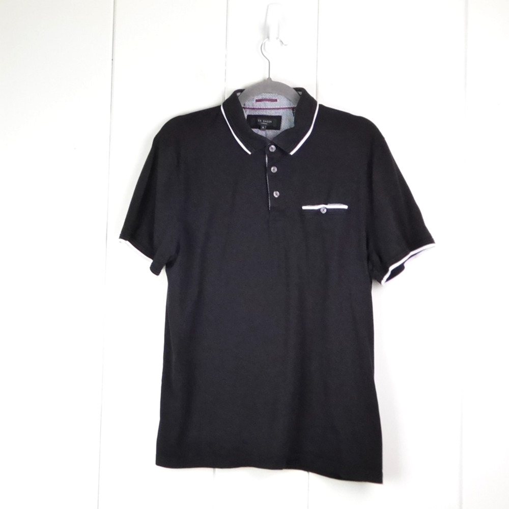 Ted Baker Shirt Mens SZ 6 US XXL Short Sleeve Polo Preppy Business Casual Office